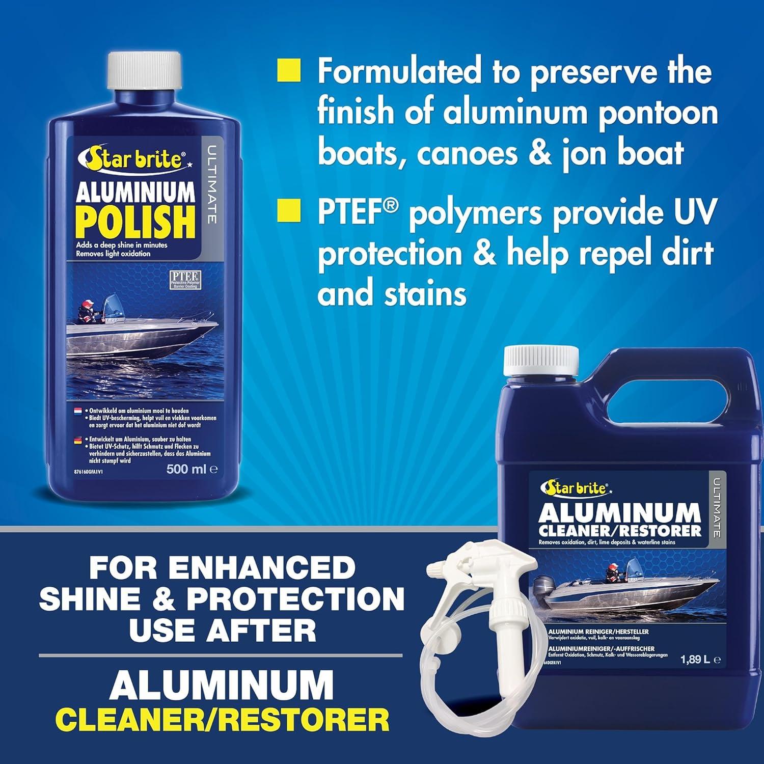 image:imageSTAR BRITE Ultimate Aluminum Polish Adds a Deep Protective Shine Removes Light Oxidation and Helps Preserve Restored Finishes Marine Grade for Pontoons Jon Boats amp Canoes