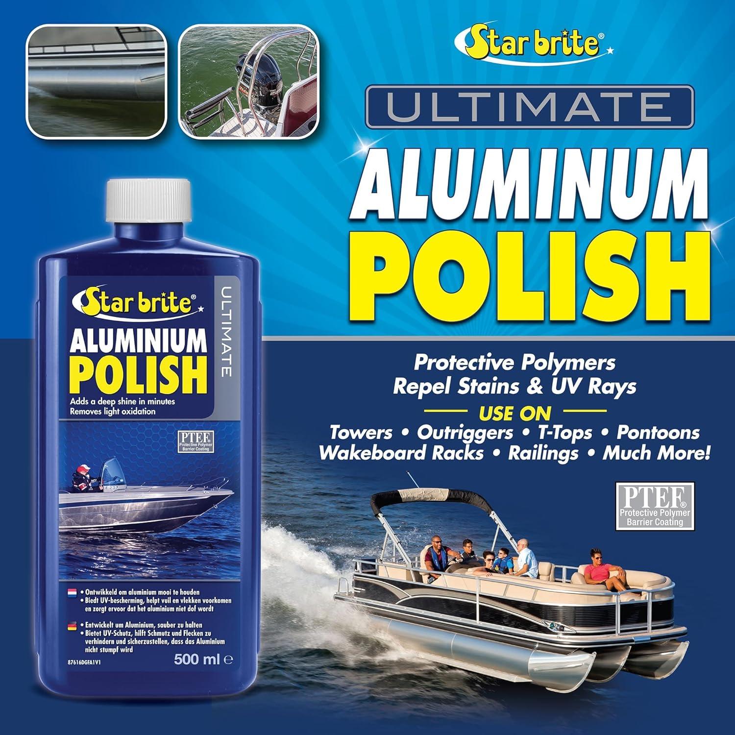 image:imageSTAR BRITE Ultimate Aluminum Polish Adds a Deep Protective Shine Removes Light Oxidation and Helps Preserve Restored Finishes Marine Grade for Pontoons Jon Boats amp Canoes