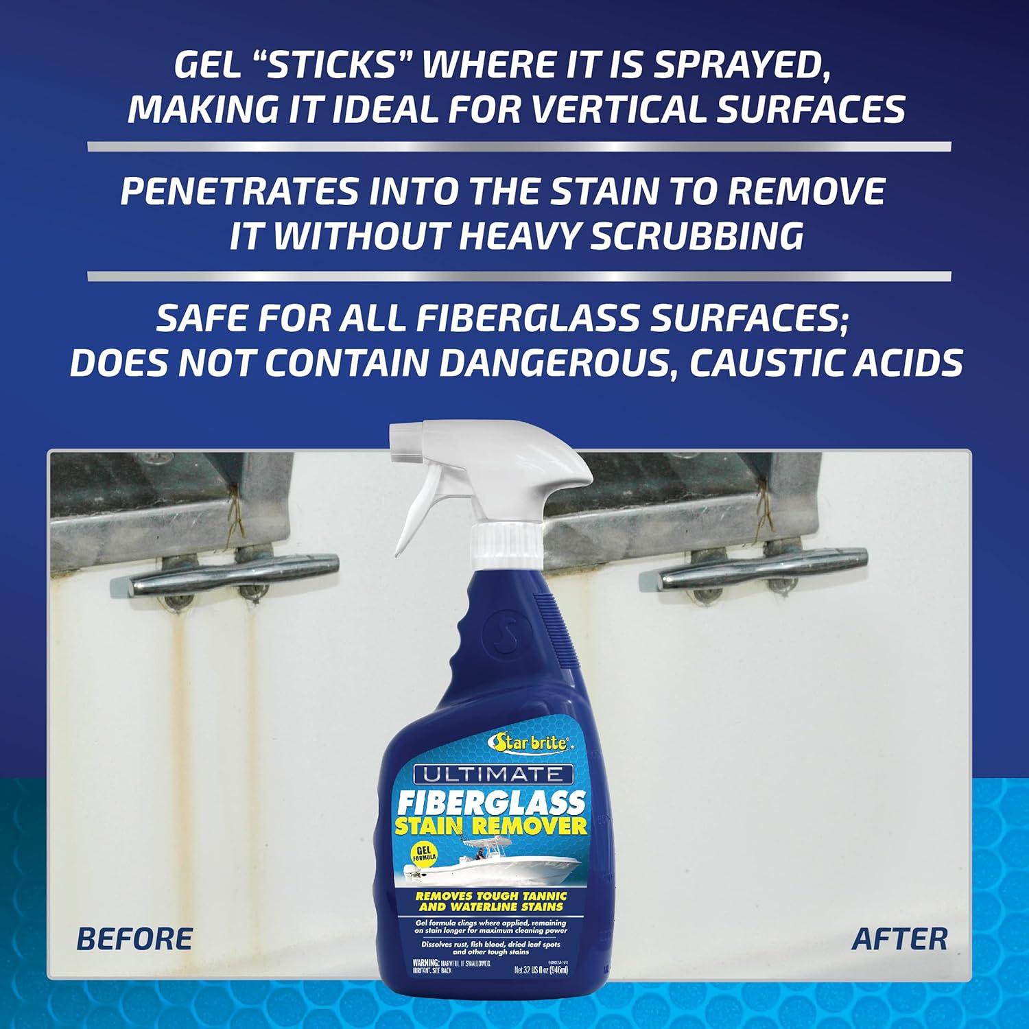 image:imageSTAR BRITE Ultimate Fiberglass Stain Remover EasytoUse Marine Grade Solution to Eliminate Tough Rust Leaf amp Waterline Stains for Boats and More Maximum Cleaning Power Gel Spray32 Oz Gel Spray