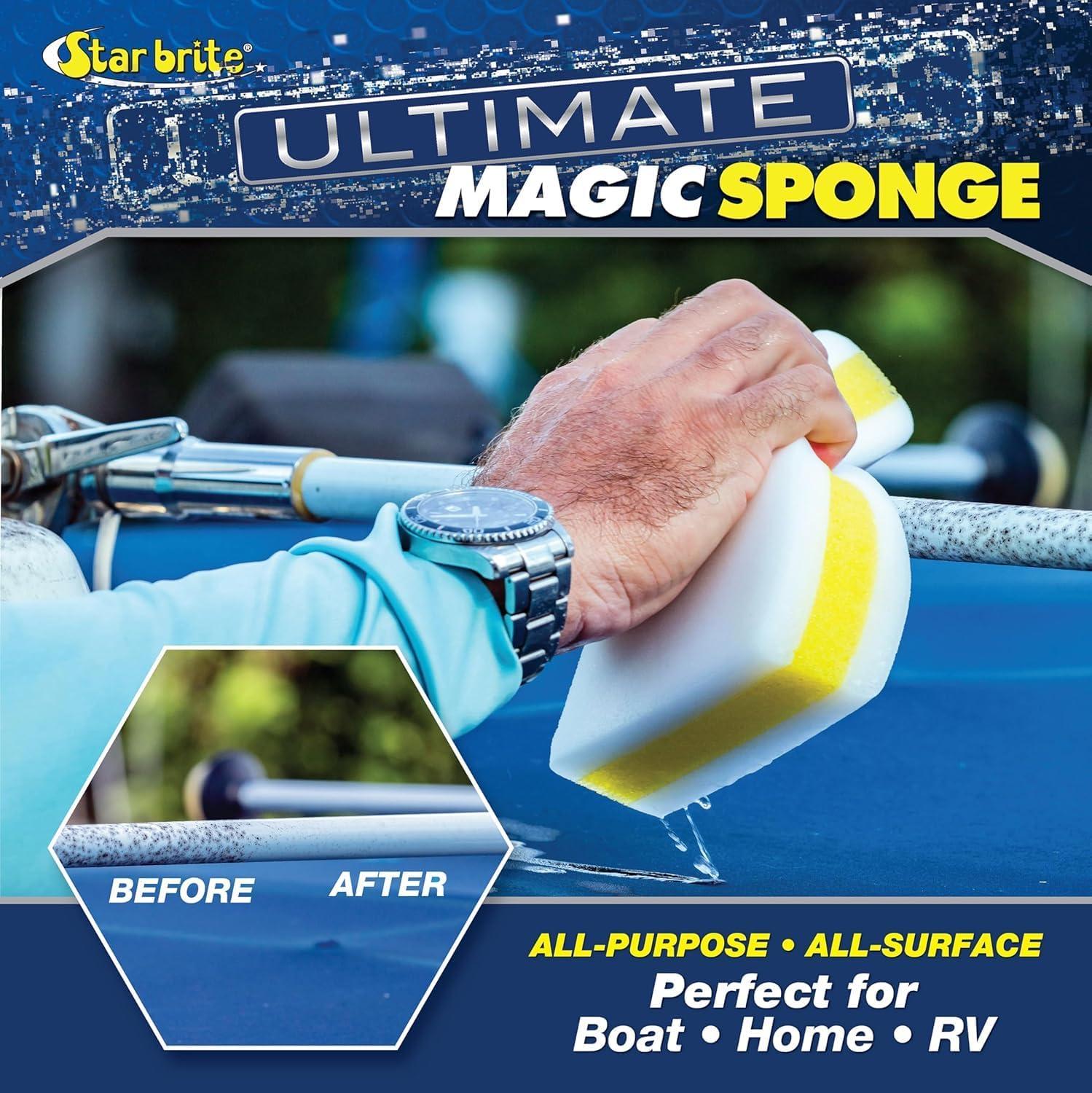 image:imageSTAR BRITE Ultimate Magic Sponge Boat Scuff Eraser Melamine Scrubber with Reinforced Core 2 Pack 041000Magic Sponge Eraser 18 Pk Display