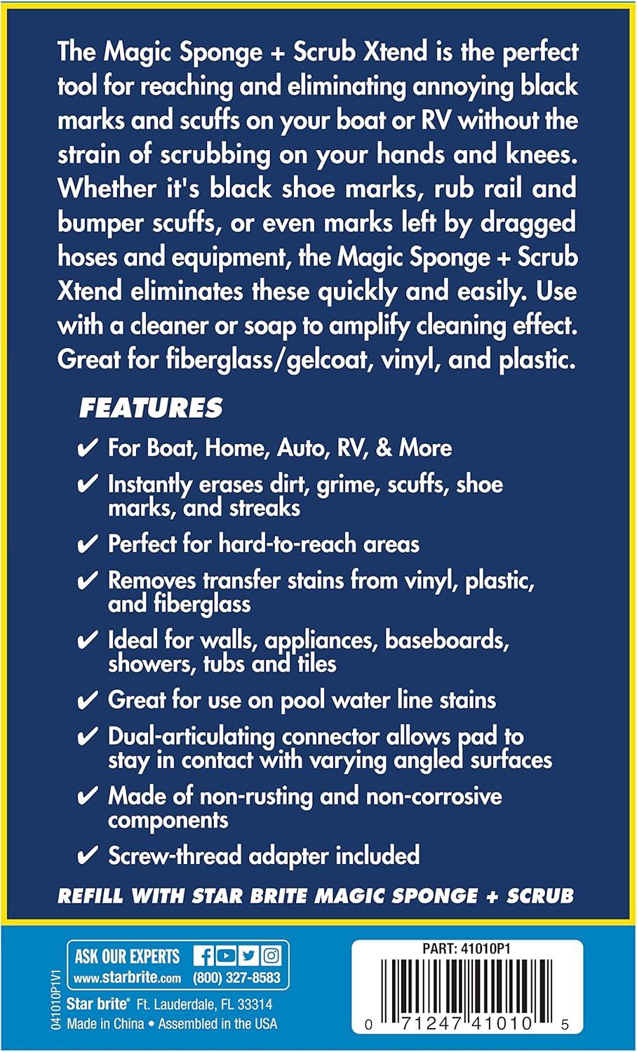 image:imageSTAR BRITE Ultimate Magic Sponge Boat Scuff Eraser Melamine Scrubber with Reinforced Core 2 Pack 041000Magic Sponge Scrub XTEND Head