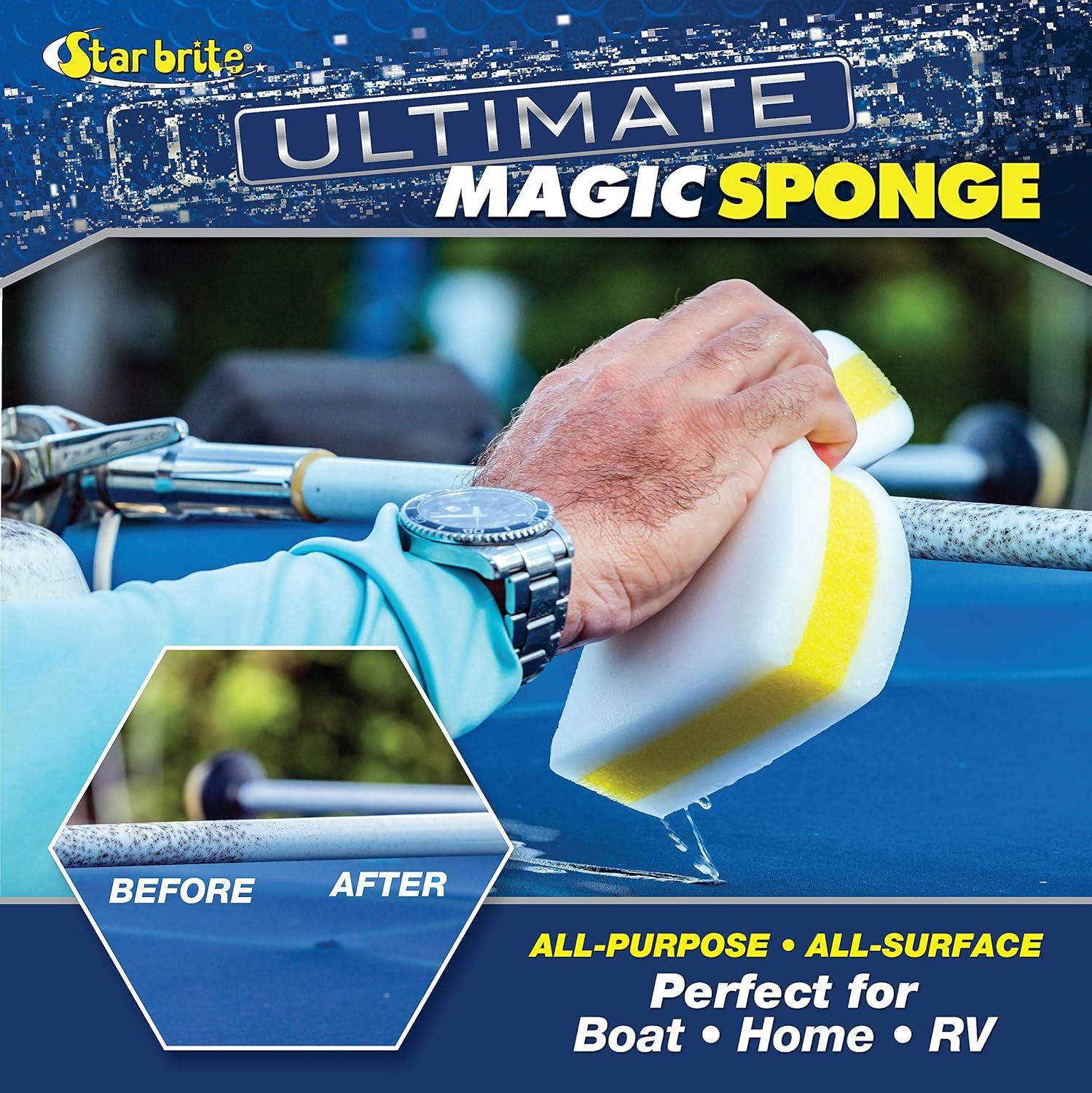 image:imageSTAR BRITE Ultimate Magic Sponge Boat Scuff Eraser Melamine Scrubber with Reinforced Core 2 Pack 041000XL Magic Sponge Eraser 8 Pk