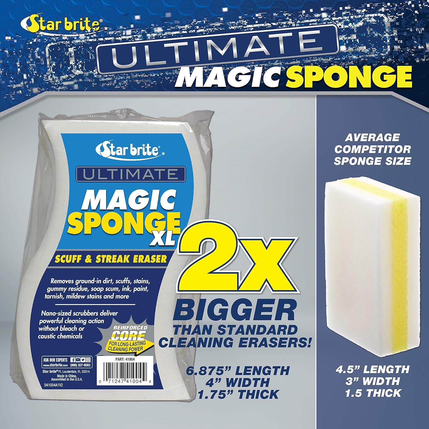 image:imageSTAR BRITE Ultimate Magic Sponge Boat Scuff Eraser Melamine Scrubber with Reinforced Core 2 Pack 041000XL Magic Sponge Eraser 8 Pk