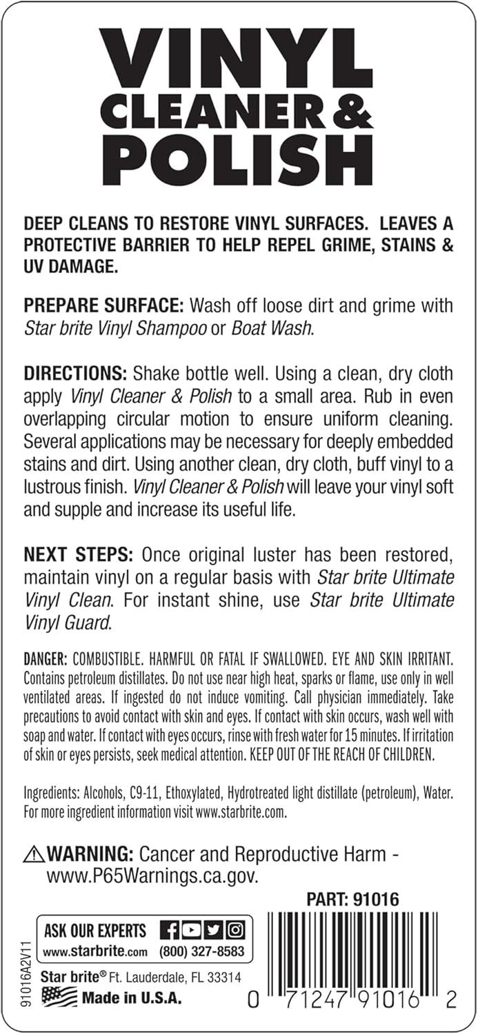 image:imageSTAR BRITE Vinyl Cleaner Polish amp Protectant Clean Renew Brighten amp Protect All Vinyl Surfaces Marine Grade Shampoo Polish amp UV ProtectionPolish Protectant