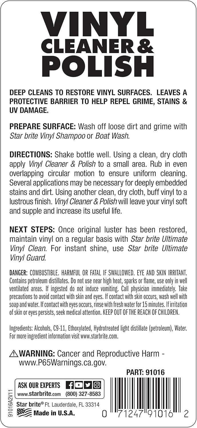 image:imageSTAR BRITE Vinyl Cleaner Polish amp Protectant Clean Renew Brighten amp Protect All Vinyl Surfaces Marine Grade Shampoo Polish amp UV ProtectionPolish Protectant