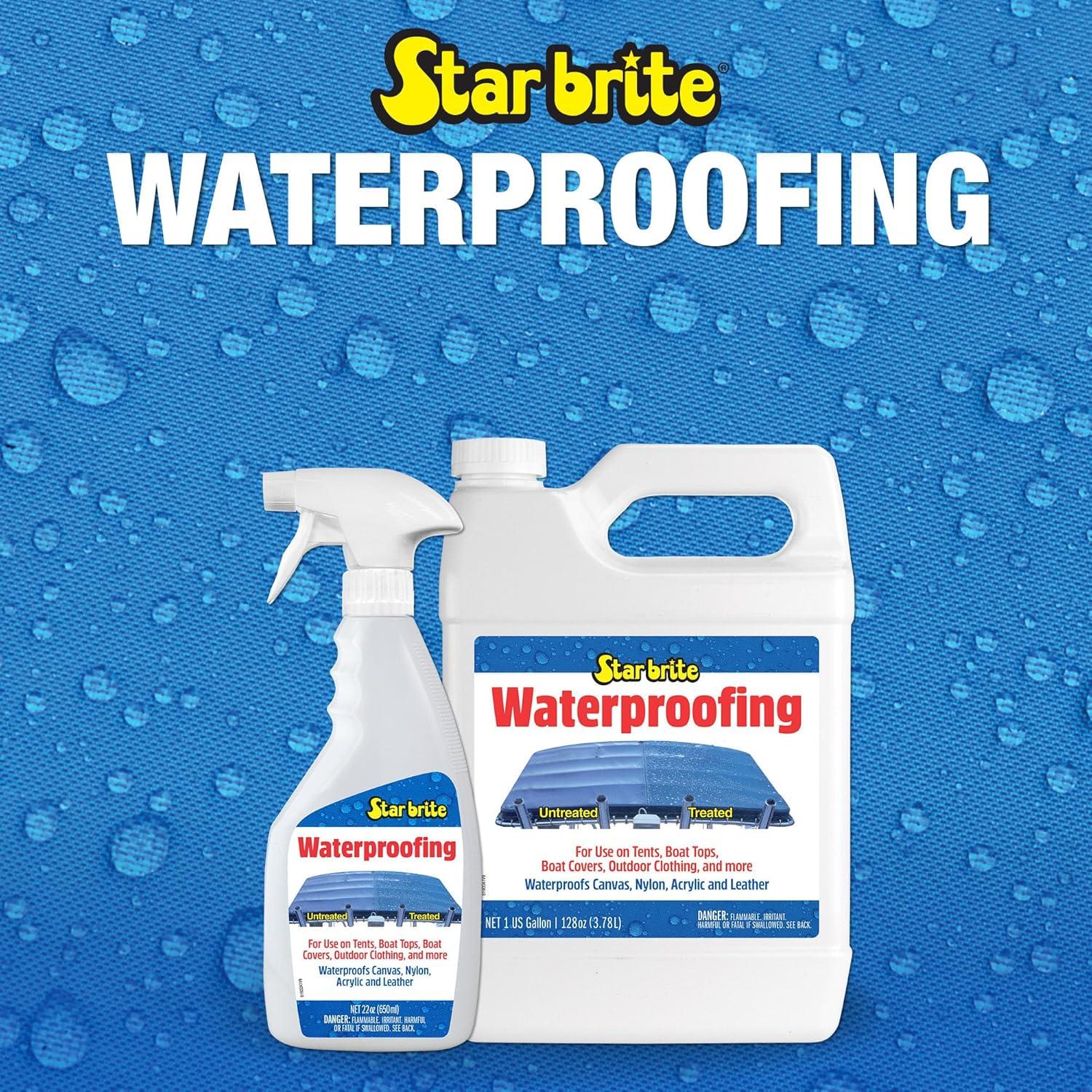image:imageSTAR BRITE Waterproofing Spray Waterproofer Stain Repellent UV Protection for Boat Covers Car Covers Bimini Tops Tents Jackets Backpacks Boots Awnings Patio Covers amp More22 Oz Waterproof Spray