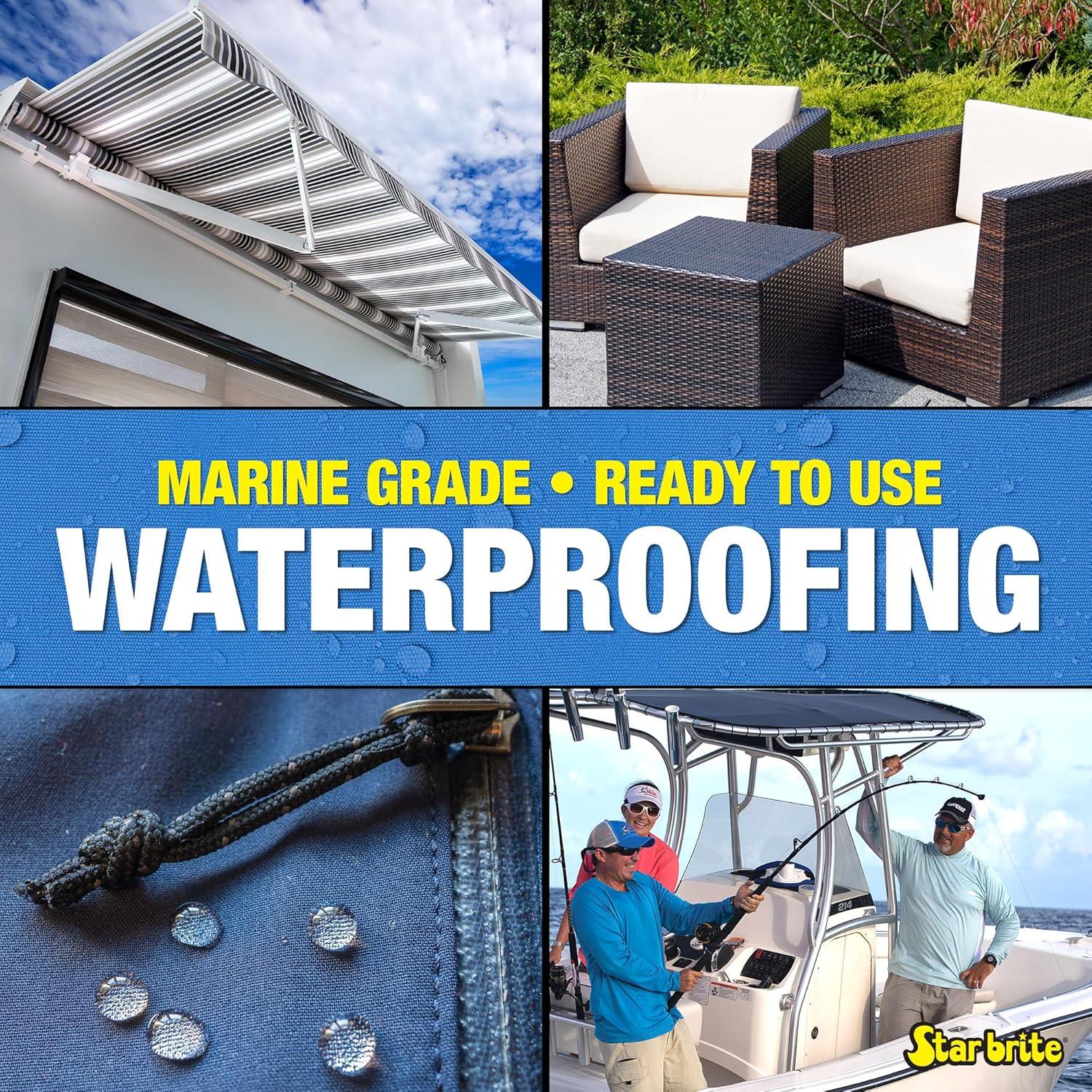 image:imageSTAR BRITE Waterproofing Spray Waterproofer Stain Repellent UV Protection for Boat Covers Car Covers Bimini Tops Tents Jackets Backpacks Boots Awnings Patio Covers amp More1 Gallon 2 Pack