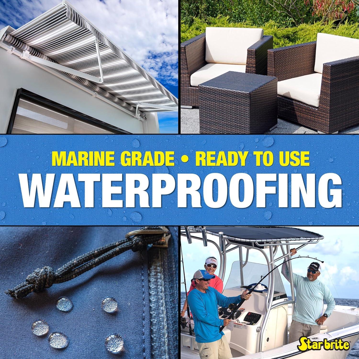 image:imageSTAR BRITE Waterproofing Spray Waterproofer Stain Repellent UV Protection for Boat Covers Car Covers Bimini Tops Tents Jackets Backpacks Boots Awnings Patio Covers amp More22 Oz Waterproof Spray
