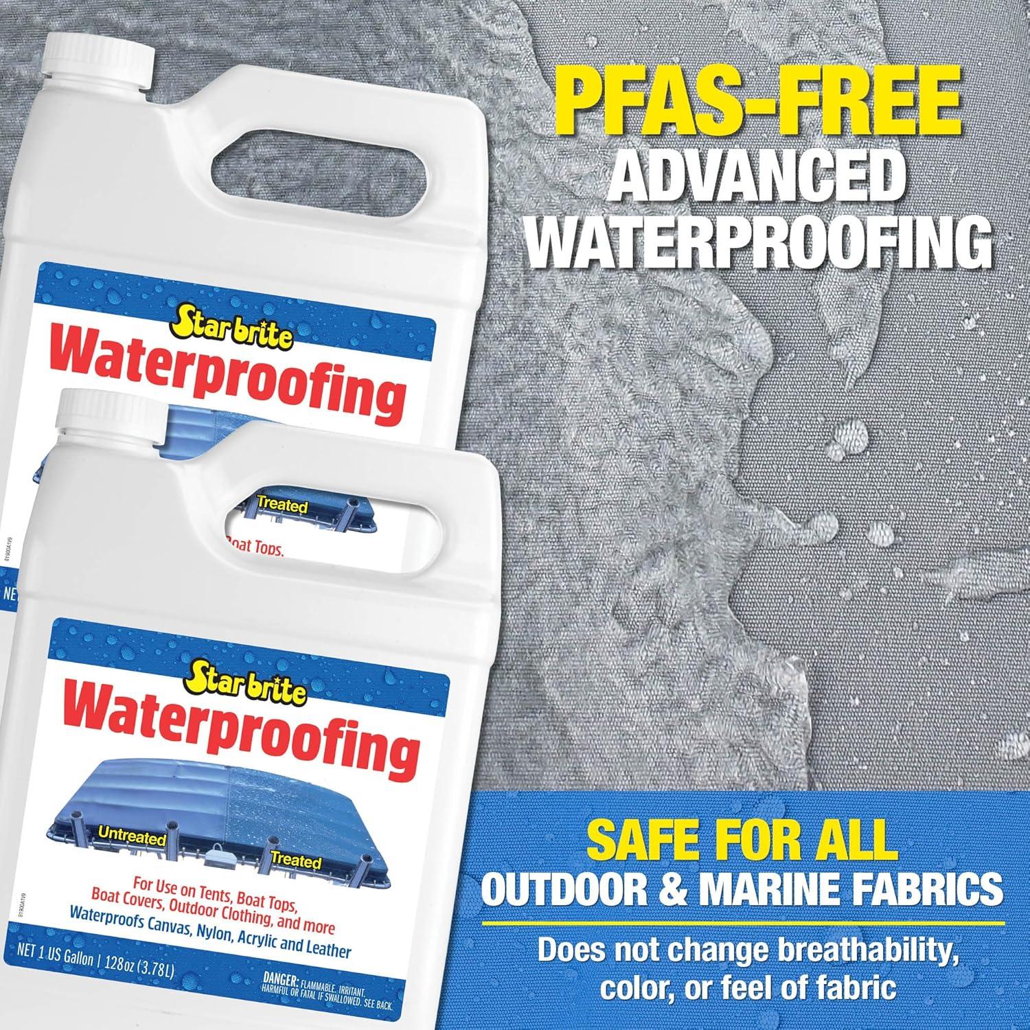image:imageSTAR BRITE Waterproofing Spray Waterproofer Stain Repellent UV Protection for Boat Covers Car Covers Bimini Tops Tents Jackets Backpacks Boots Awnings Patio Covers amp More1 Gallon 2 Pack