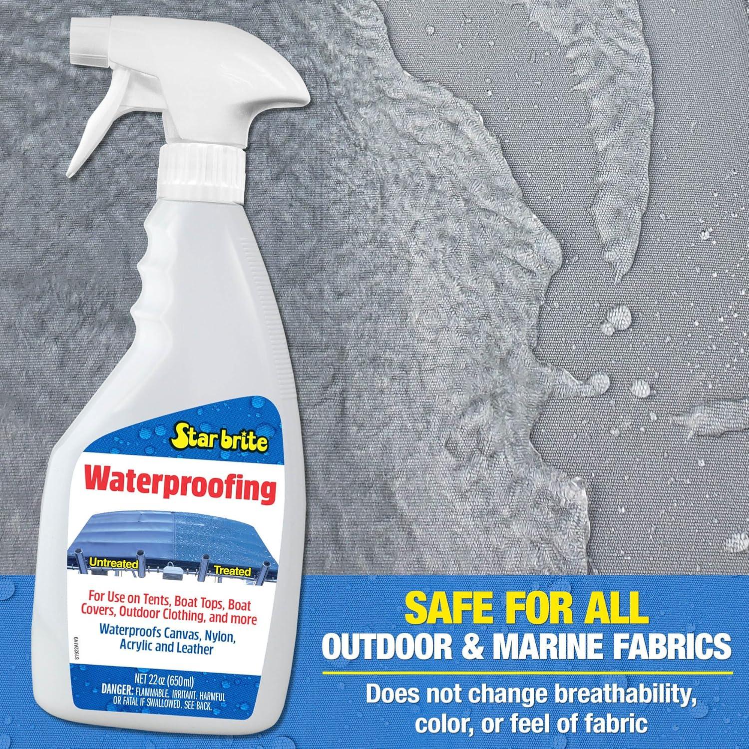 image:imageSTAR BRITE Waterproofing Spray Waterproofer Stain Repellent UV Protection for Boat Covers Car Covers Bimini Tops Tents Jackets Backpacks Boots Awnings Patio Covers amp More22 Oz Waterproof Spray