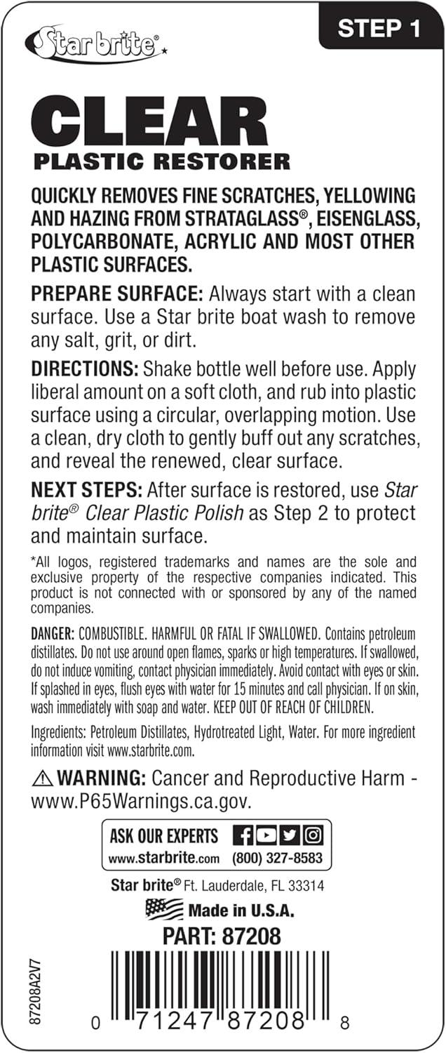 image:imageStar Brite Clear Plastic RestorerStep 1 Clear Plastic Restorer