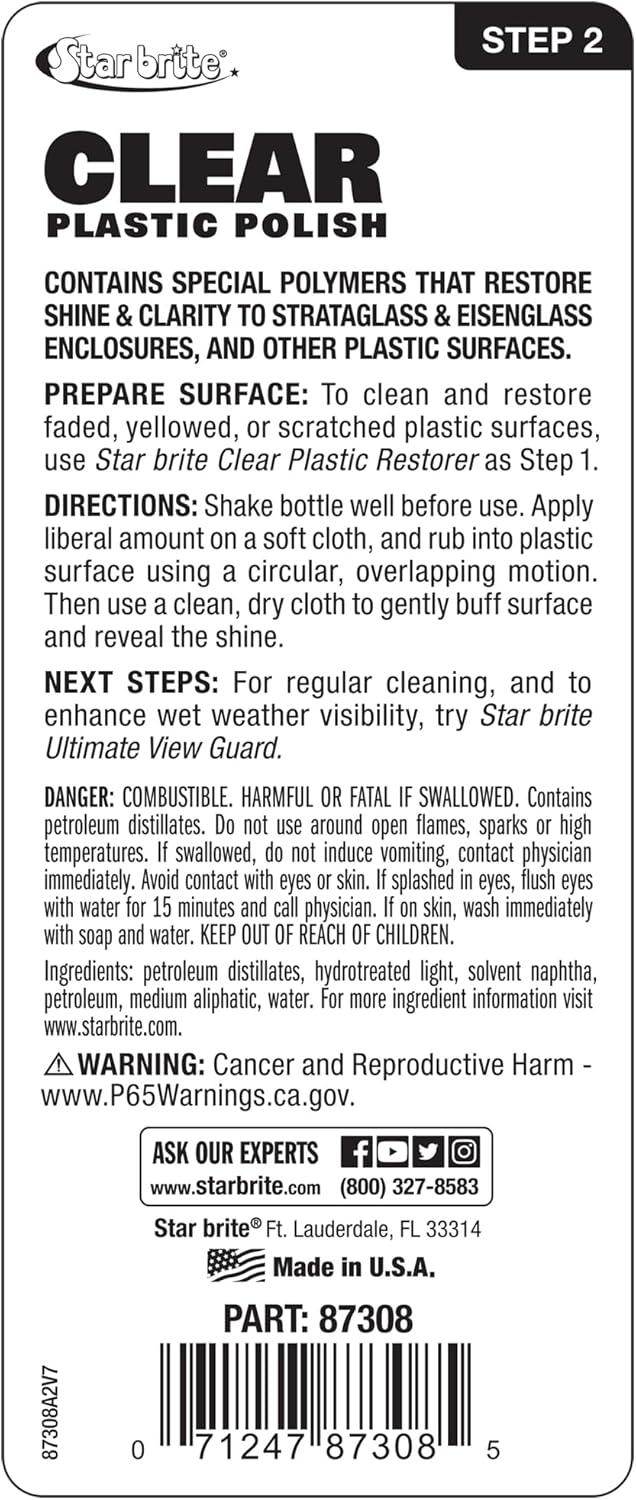 image:imageStar Brite Clear Plastic RestorerStep 2 Clear Plastic Polish
