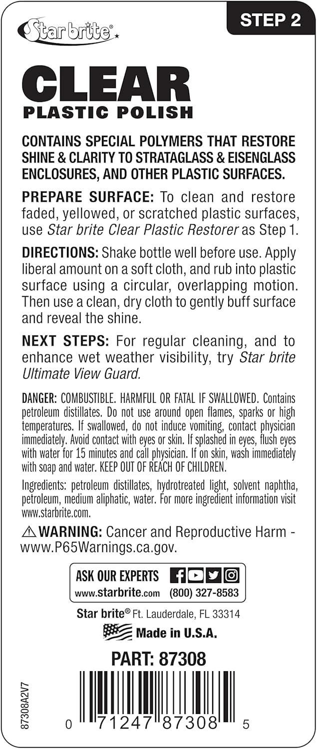 image:imageStar Brite Clear Plastic RestorerStep 2 Clear Plastic Polish