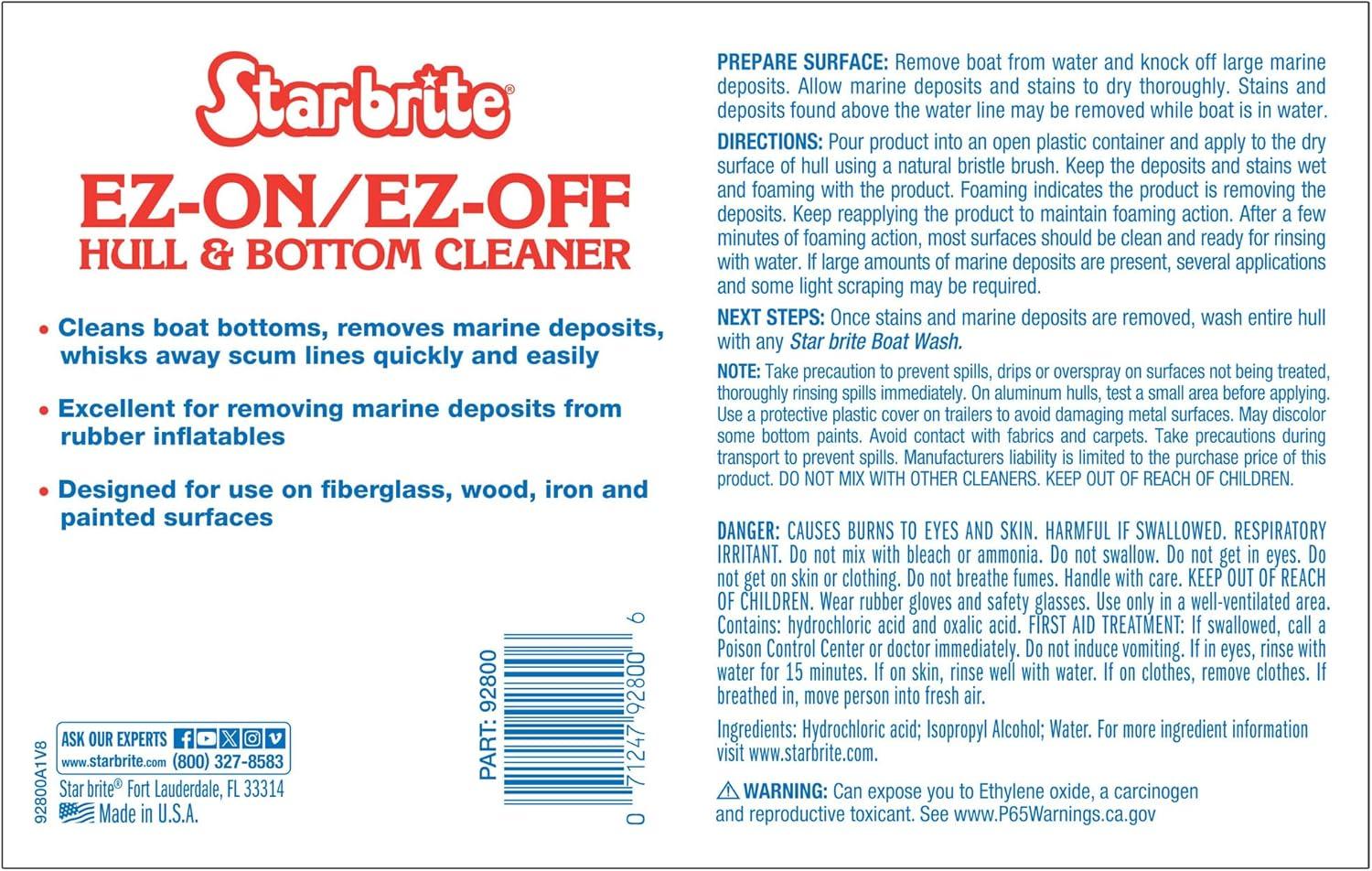 image:imageStar Brite EZON EZOff Boat Hull amp Bottom Cleaner Remove Marine Deposits amp Scum Line Quickly amp Easily128 Oz Gallon