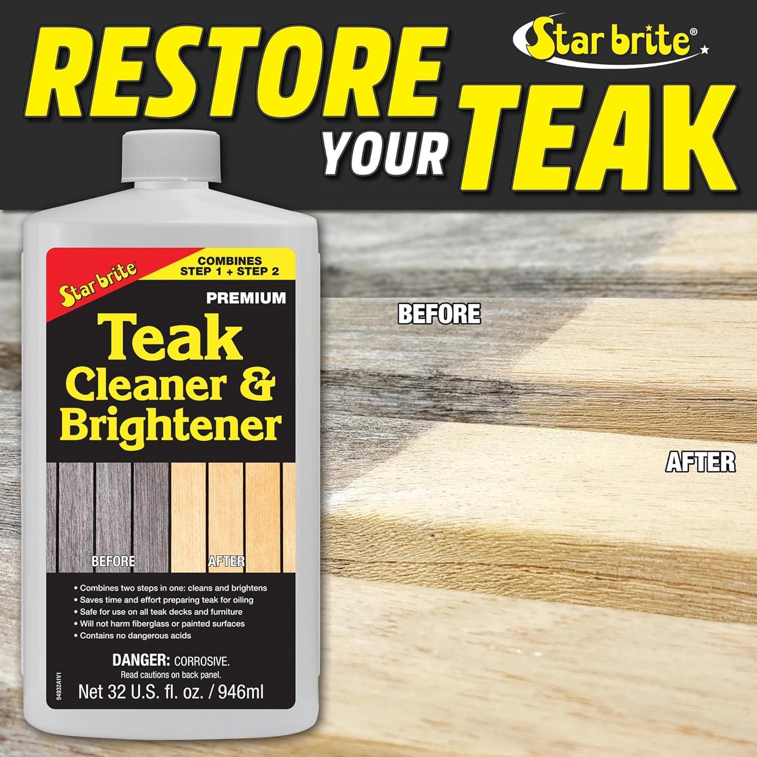 image:imageStar Brite Teak Cleaner amp Brightener Restore Weathered Wood 32oz 09493232 OZ CleanerBrightener