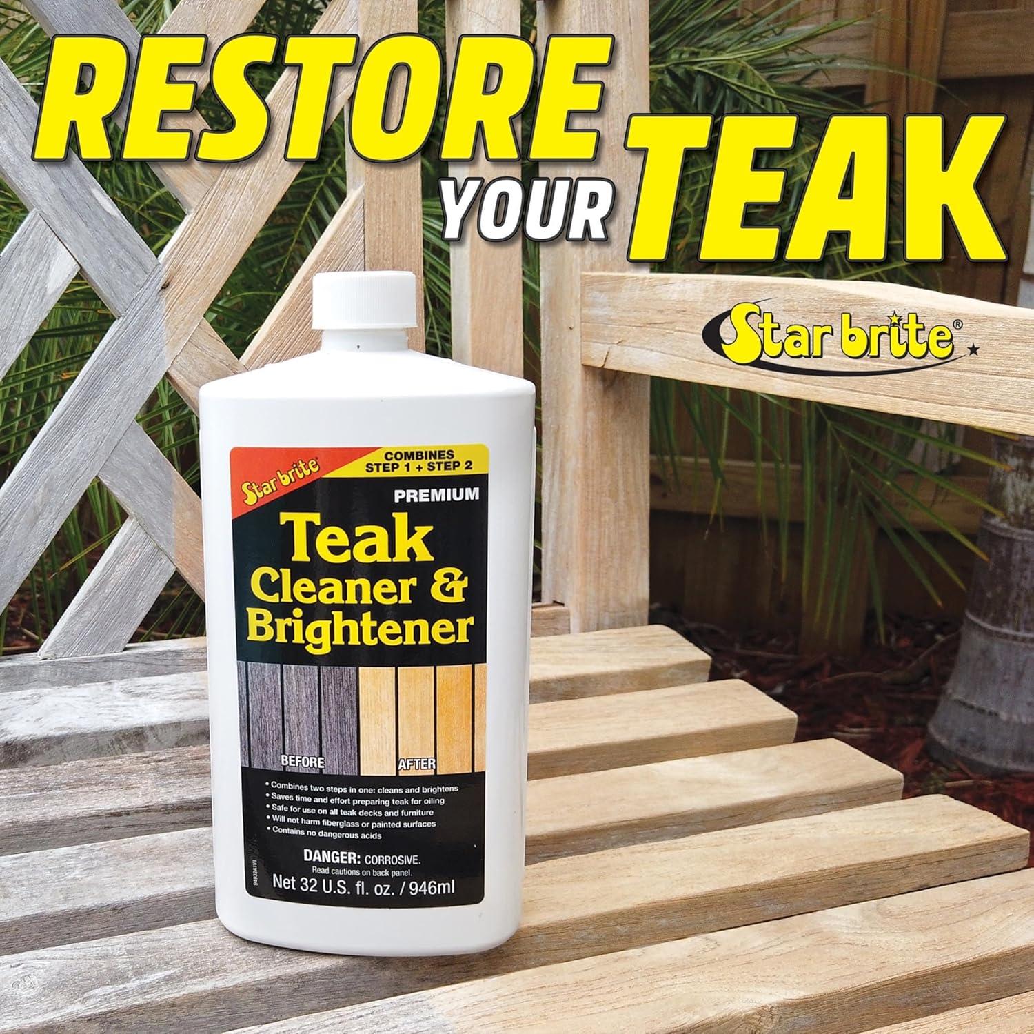 image:imageStar Brite Teak Cleaner amp Brightener Restore Weathered Wood 32oz 09493232 OZ CleanerBrightener