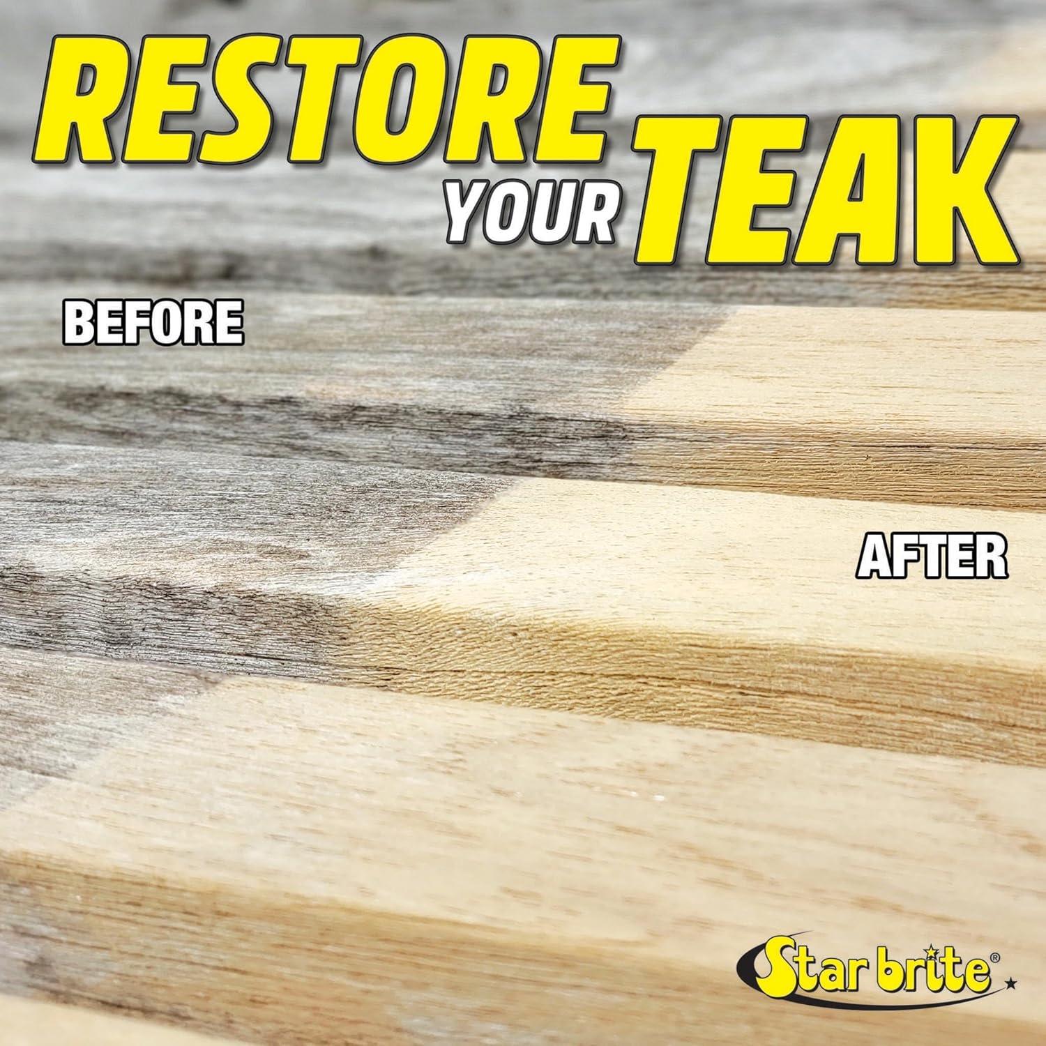 image:imageStar Brite Teak Cleaner amp Brightener Restore Weathered Wood 32oz 09493232 OZ CleanerBrightener