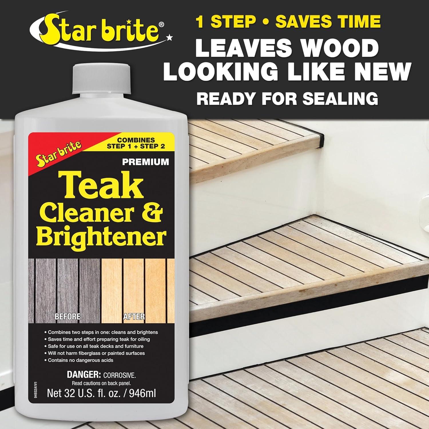 image:imageStar Brite Teak Cleaner amp Brightener Restore Weathered Wood 32oz 09493232 OZ CleanerBrightener