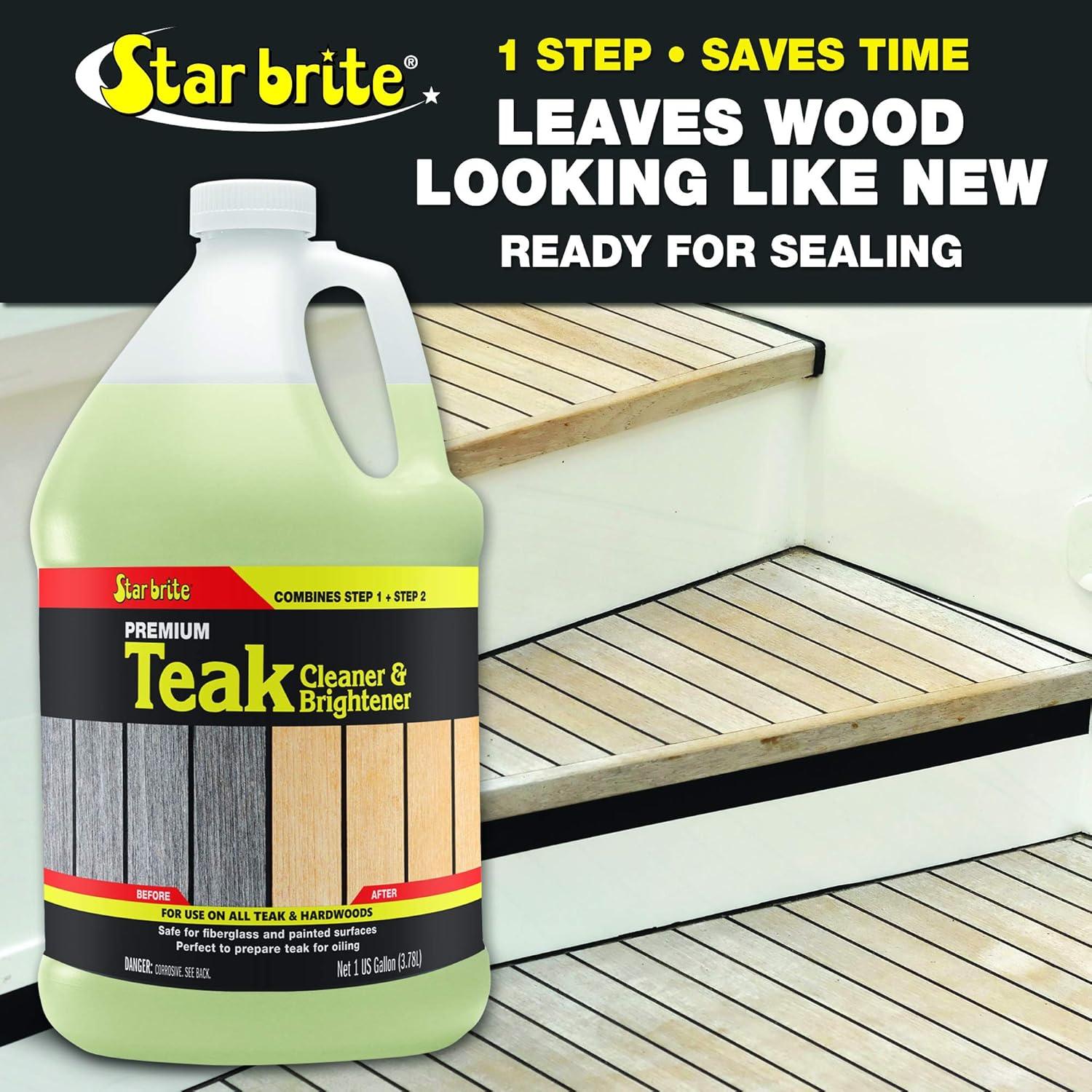 image:imageStar Brite Teak Cleaner amp Brightener Restore Weathered Wood 32oz 094932Gallon CleanerBrightener