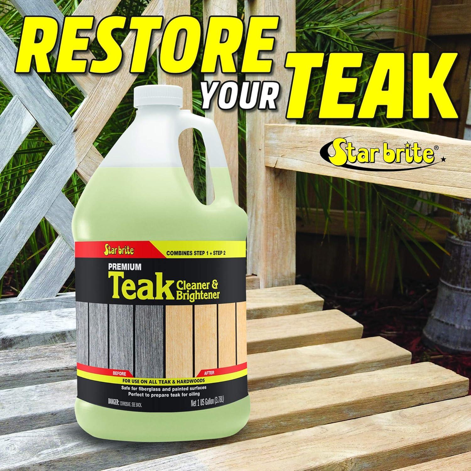 image:imageStar Brite Teak Cleaner amp Brightener Restore Weathered Wood 32oz 094932Gallon CleanerBrightener
