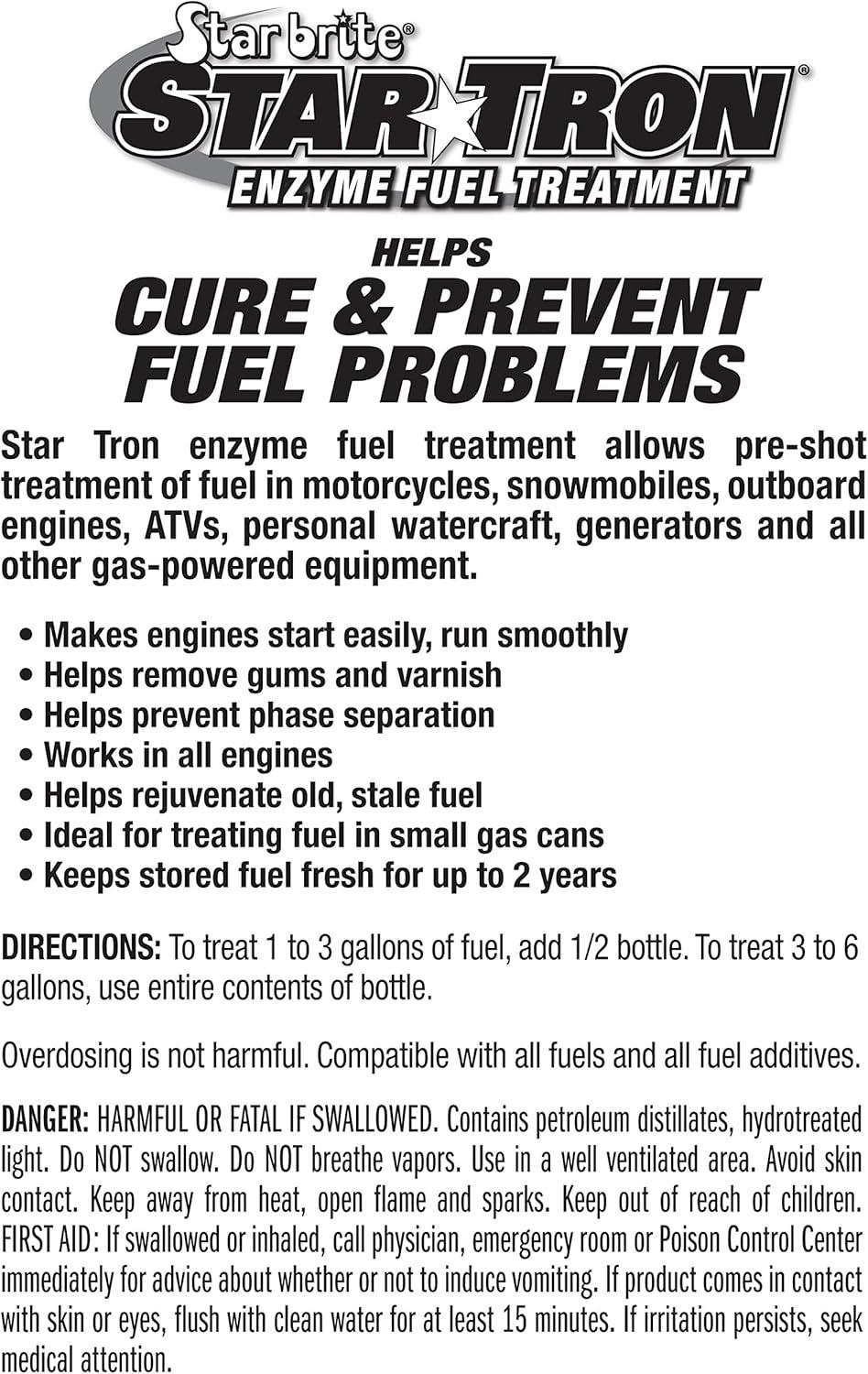 image:imageStar Tron Enzyme Fuel Treatment Small Engine Formula Gas Additive Rejuvenates amp Stabilizes Old Gasoline Cures amp Prevents Ethanol Problems1 ozPack of 12