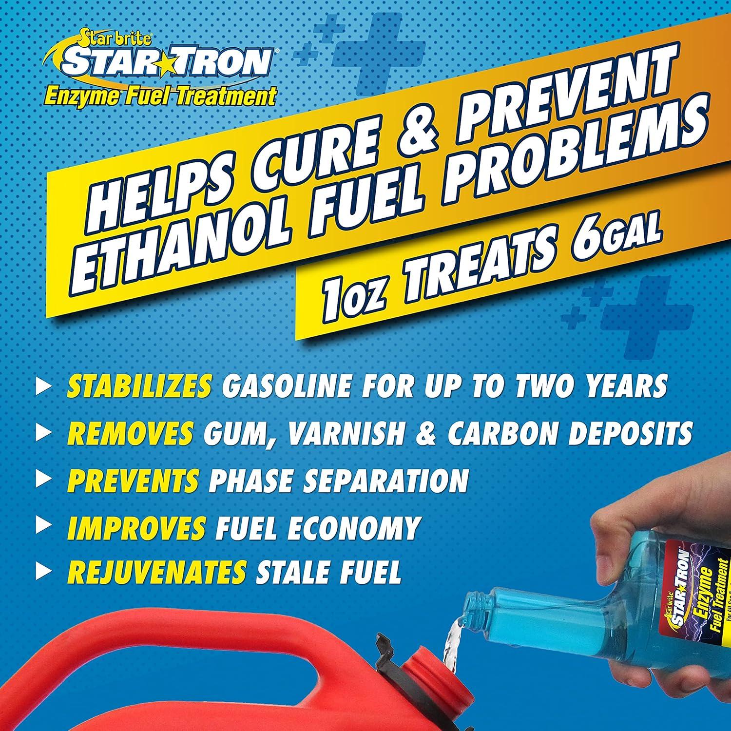 image:imageStar Tron Enzyme Fuel Treatment Small Engine Formula Gas Additive Rejuvenates amp Stabilizes Old Gasoline Cures amp Prevents Ethanol Problems8 Oz Treats 48 Gallons Pack of 4