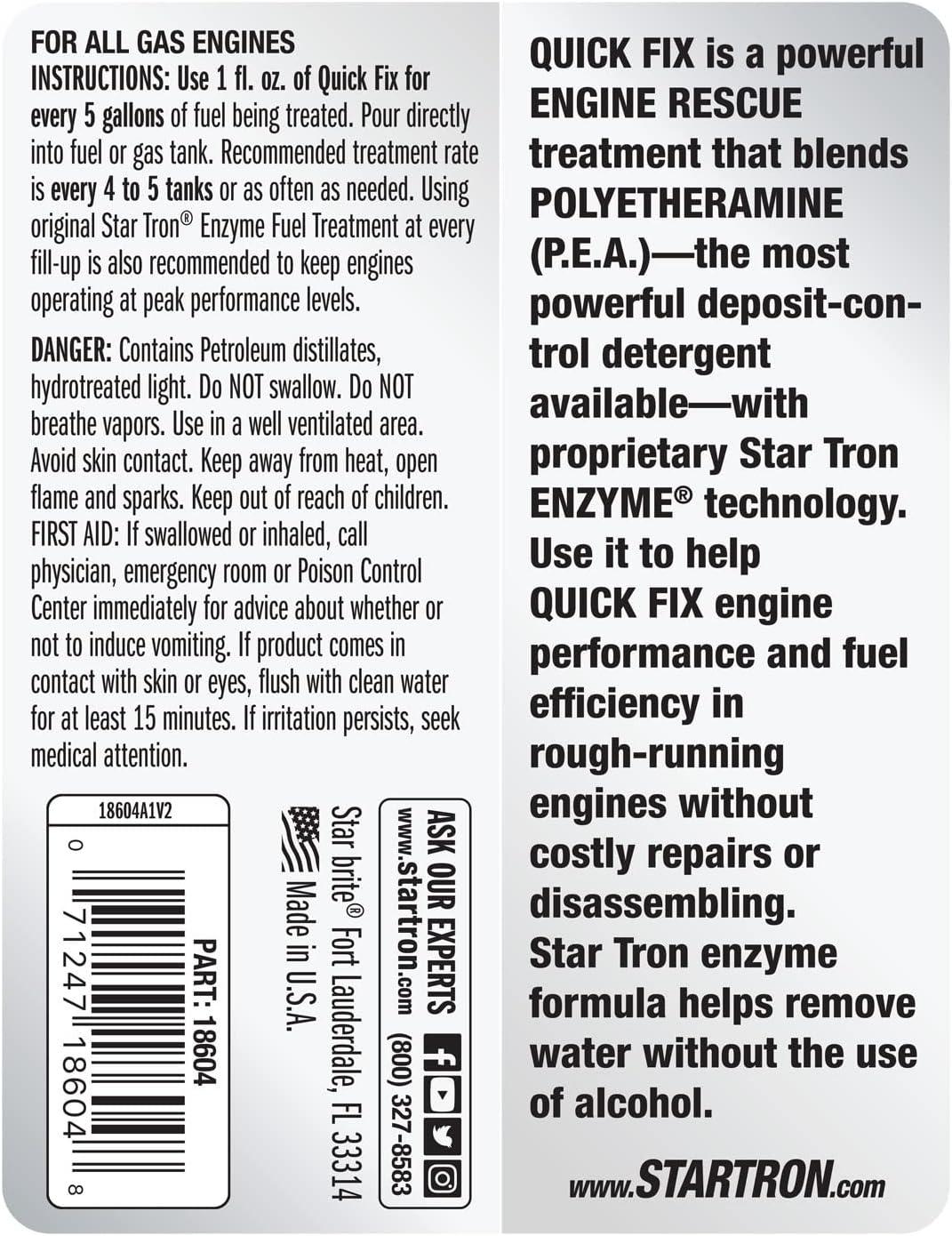 image:imageStar Tron Quick Fix Engine Rescue Double Action PEA Polyetheramine Enzyme Technology for All Gas Engines