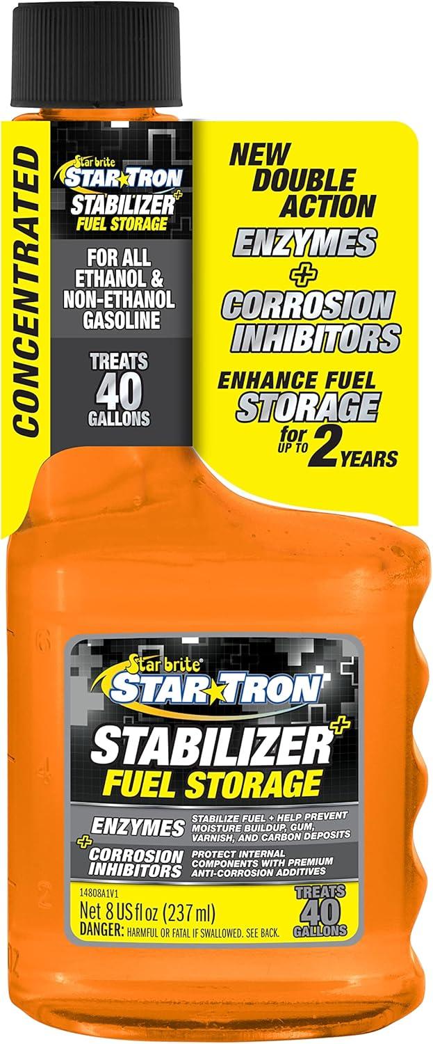 image:imageStar Tron Stabilizer Fuel Storage amp Corrosion Protection Treats 40 Gallons of Gas Ideal for Motorcycles Boats Lawn Equipment Classic Cars 8 OZ Treats 40 Gallons 0148088 OZ Treats 40 Gallons
