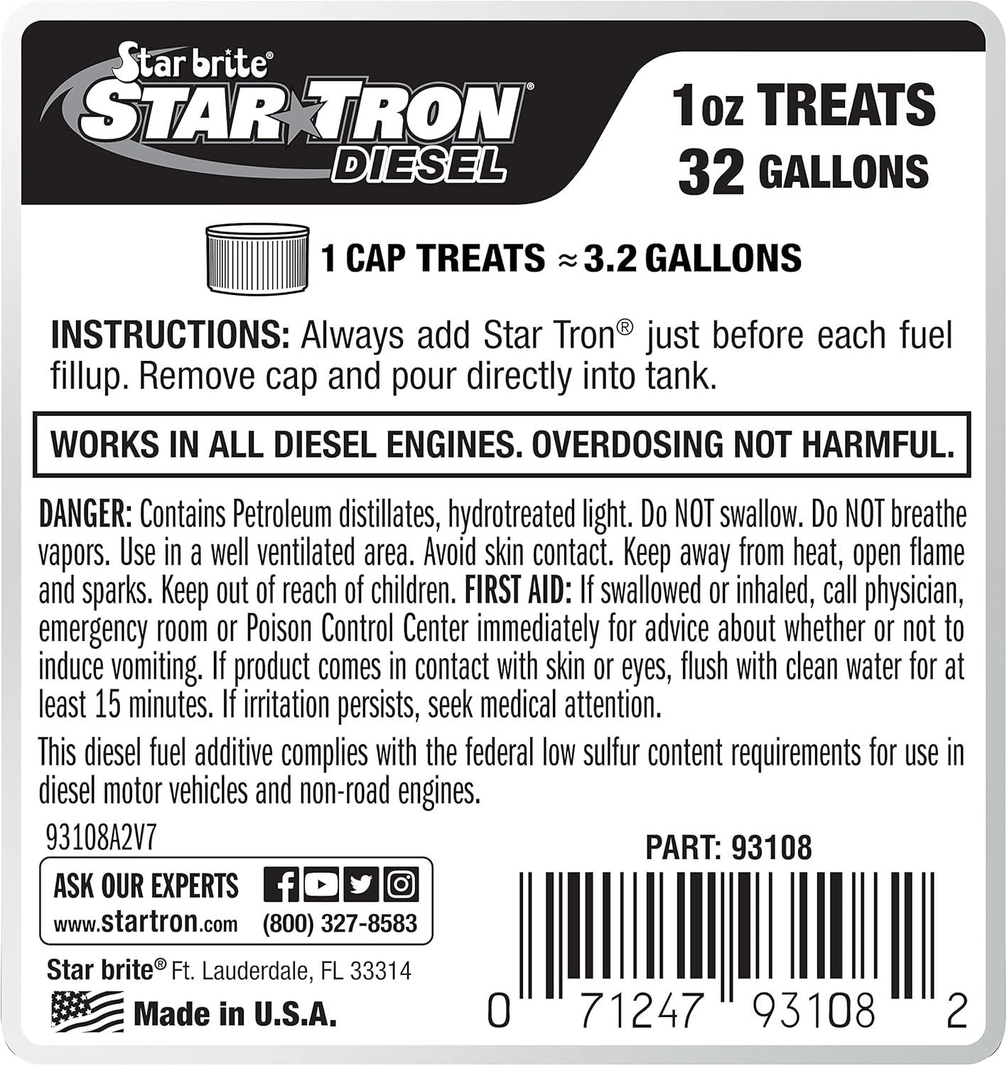 image:imageStar Tron Super Concentrated Diesel Formula Enzyme Fuel Treatment for Enhanced Engine Performance 1 Oz Treats 32 Gallons Stabilize amp Rejuvenate Diesel Biodiesel amp All Regular Gasoline8 Oz Treats 252 Gallons