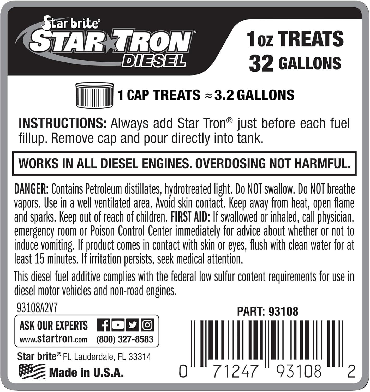 image:imageStar Tron Super Concentrated Diesel Formula Enzyme Fuel Treatment for Enhanced Engine Performance 1 Oz Treats 32 Gallons Stabilize amp Rejuvenate Diesel Biodiesel amp All Regular Gasoline8 Oz Treats 252 Gallons