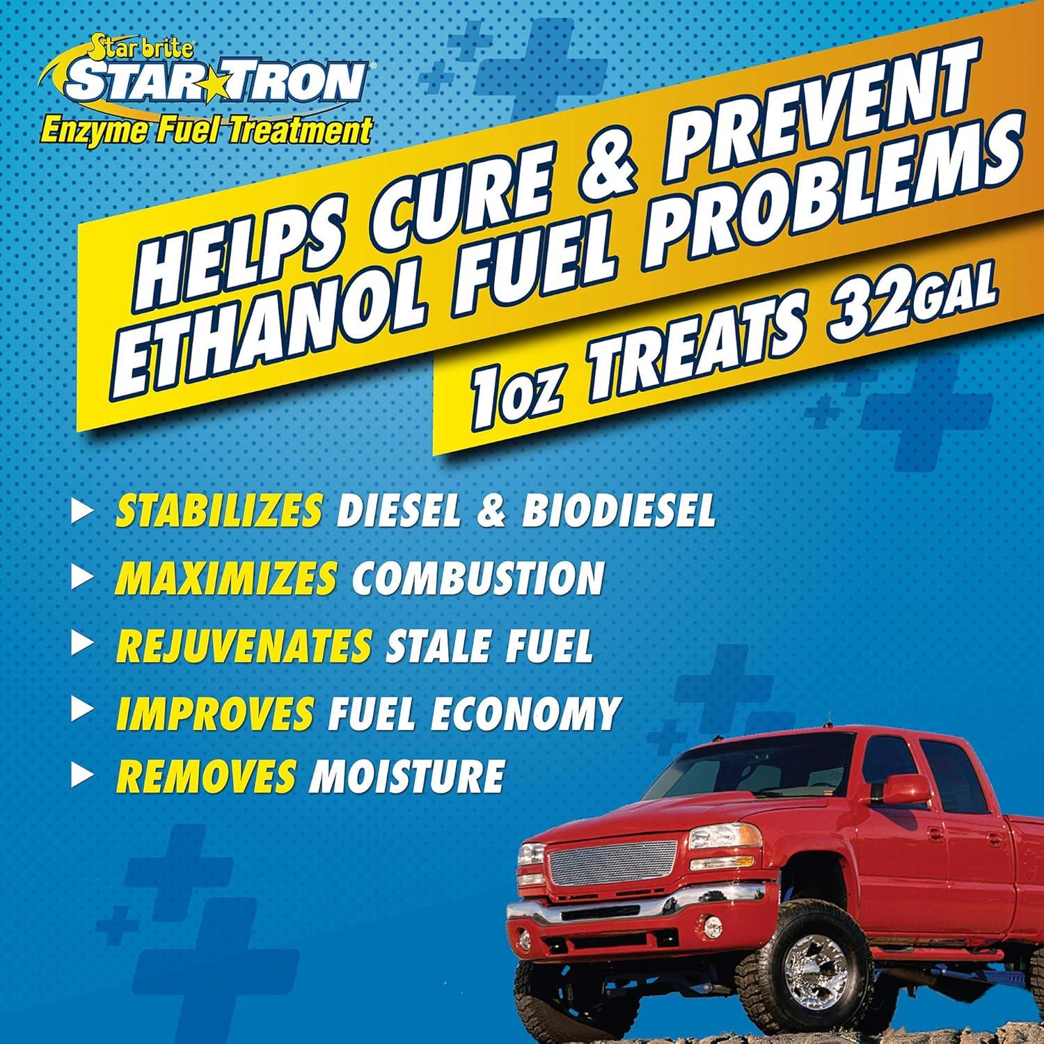 image:imageStar Tron Super Concentrated Diesel Formula Enzyme Fuel Treatment for Enhanced Engine Performance 1 Oz Treats 32 Gallons Stabilize amp Rejuvenate Diesel Biodiesel amp All Regular Gasoline128 Oz Treats 4096 Gallons