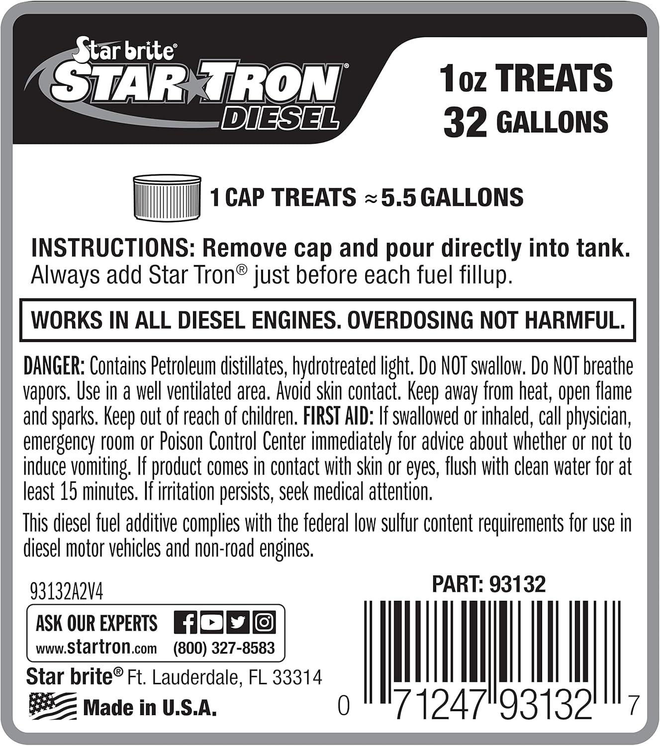 image:imageStar Tron Super Concentrated Diesel Formula Enzyme Fuel Treatment for Enhanced Engine Performance 1 Oz Treats 32 Gallons Stabilize amp Rejuvenate Diesel Biodiesel amp All Regular Gasoline32 Oz Treats 1024 Gallons