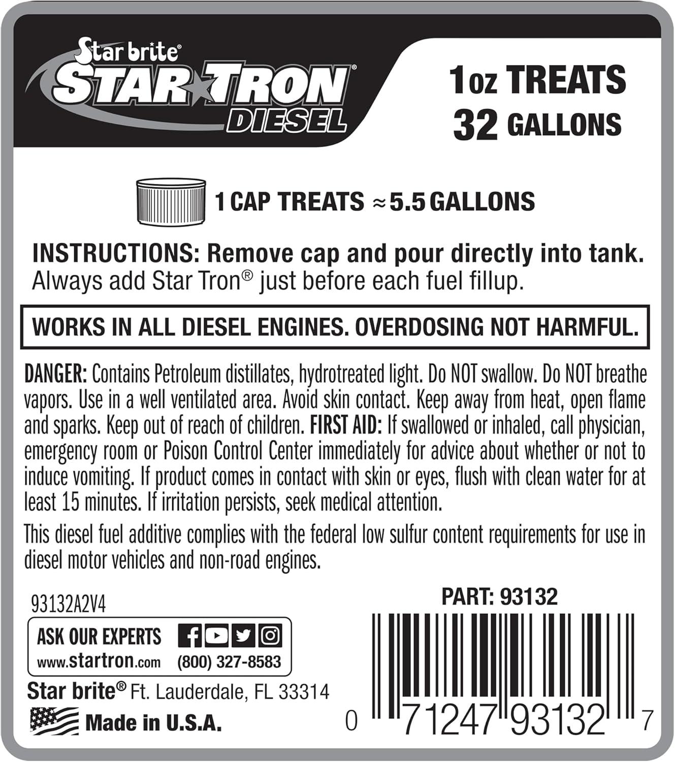 image:imageStar Tron Super Concentrated Diesel Formula Enzyme Fuel Treatment for Enhanced Engine Performance 1 Oz Treats 32 Gallons Stabilize amp Rejuvenate Diesel Biodiesel amp All Regular Gasoline32 Oz Treats 1024 Gallons