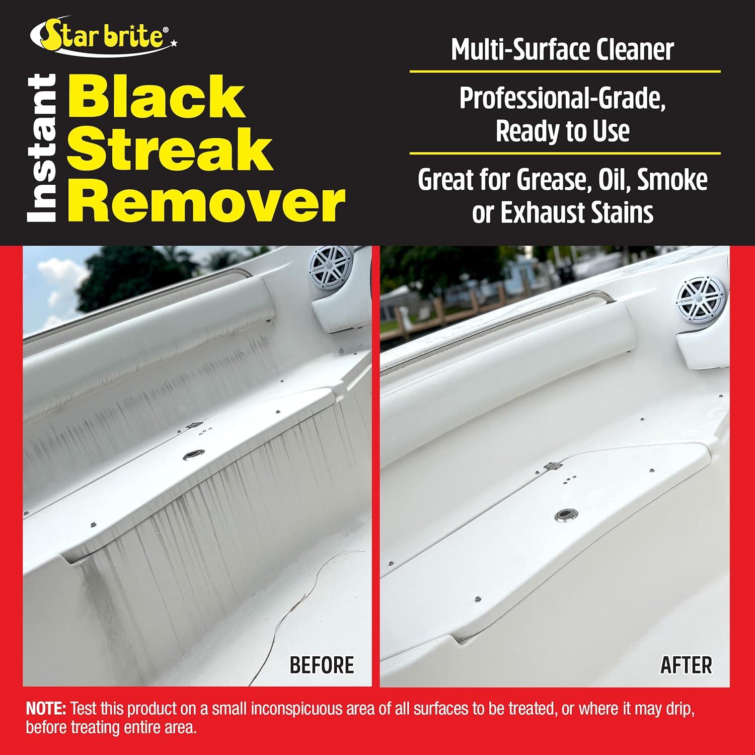image:imageStar brite Instant Black Streak Remover Dissolve Grease Oil Smoke amp Exhaust Stains on Fiberglass Vinyl Metal Plastic amp Painted Surfaces Spray On Wipe Off128 Oz Gallon
