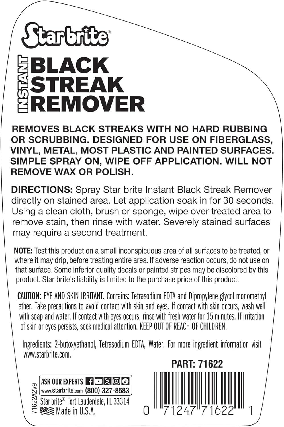 image:imageStar brite Instant Black Streak Remover Dissolve Grease Oil Smoke amp Exhaust Stains on Fiberglass Vinyl Metal Plastic amp Painted Surfaces Spray On Wipe Off22 oz Spray