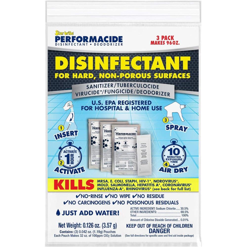image:imagePerformacide Disinfectant Kills COVID19 Virus in 30 Seconds No Rinse No Wipe No Residue Just Add Water 32 OZ Single Kit 10203232 OZ 3 Pack Refill