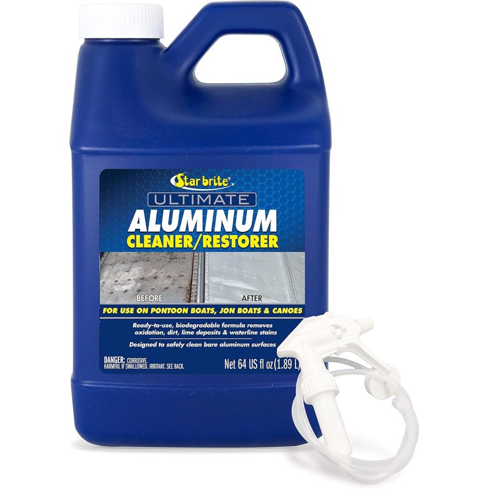 image:imageSTAR BRITE 87764 Ultimate Aluminum Cleaner amp Restorer Safely Clean Pontoon Boats Jon Boats amp Canoes 64 oz64 Oz With Sprayer