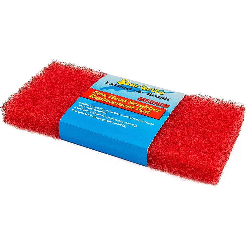 image:imageSTAR BRITE Large Scrub Pad with Flexible Head Scrubber Medium Texture Red Attach to Extension Handle for an Extra 310 of Reach 040124Red Scrubber Medium