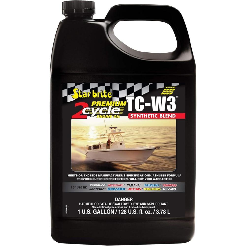 image:imageSTAR BRITE Premium 2Cycle Engine Oil TCW3 HighGrade Synthetic Blend for All 2Stroke Outboard Motors Personal Watercraft amp HighPerformance Engines1 Gallon