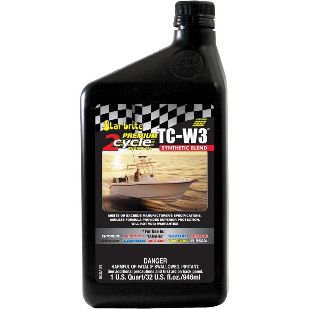 image:imageSTAR BRITE Premium 2Cycle Engine Oil TCW3 HighGrade Synthetic Blend for All 2Stroke Outboard Motors Personal Watercraft amp HighPerformance Engines32 oz