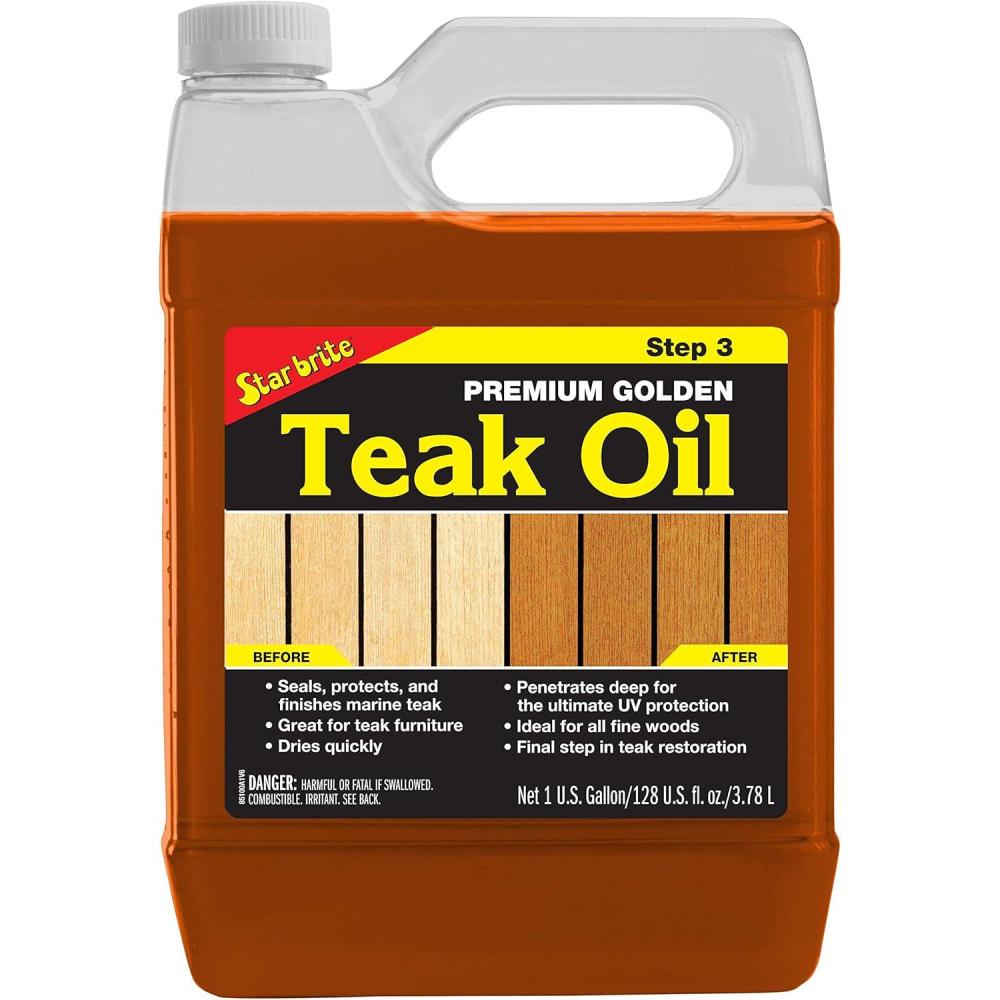 image:imageSTAR BRITE Premium Golden Teak Oil 16 Oz Sealer Preserver amp Finish for Outdoor Teak amp Other Fine Woods 085116PW128 Oz Gallon