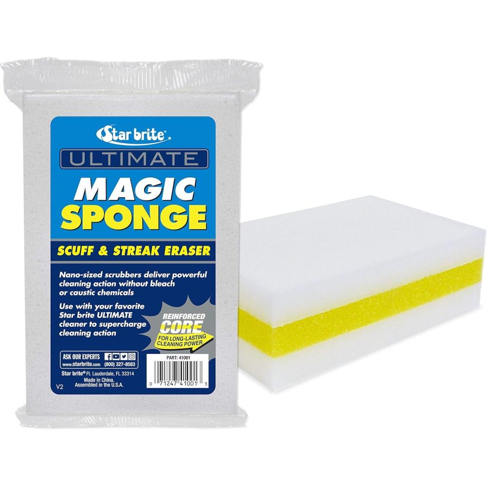 image:imageSTAR BRITE Ultimate Magic Sponge Boat Scuff Eraser Melamine Scrubber with Reinforced Core 2 Pack 041000Magic Sponge Eraser 2 Pk