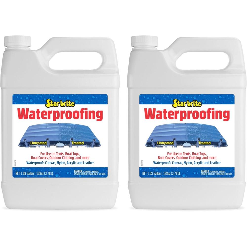 image:imageSTAR BRITE Waterproofing Spray Waterproofer Stain Repellent UV Protection for Boat Covers Car Covers Bimini Tops Tents Jackets Backpacks Boots Awnings Patio Covers amp More1 Gallon 2 Pack