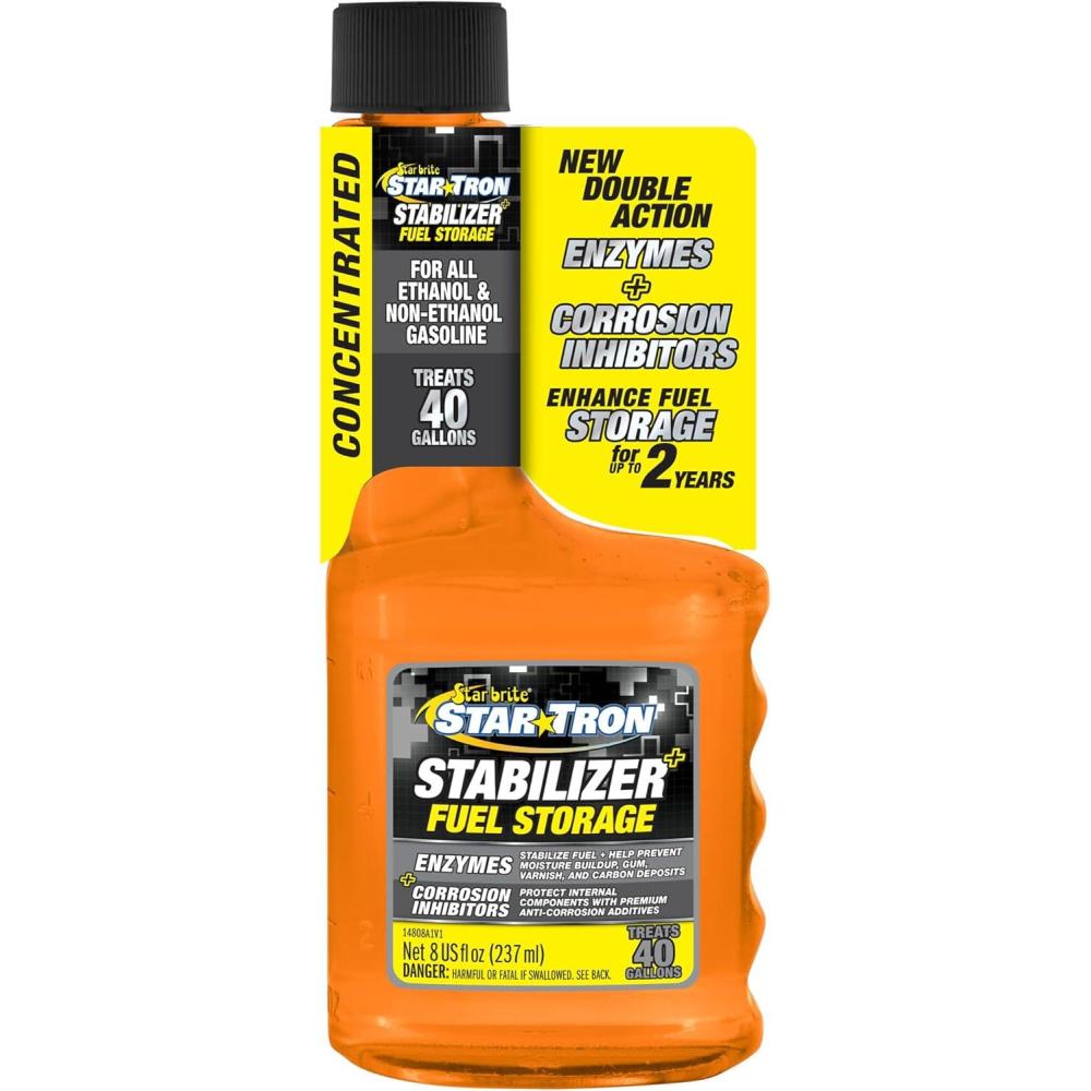 image:imageStar Tron Stabilizer Fuel Storage amp Corrosion Protection Treats 40 Gallons of Gas Ideal for Motorcycles Boats Lawn Equipment Classic Cars 8 OZ Treats 40 Gallons 0148088 OZ Treats 40 Gallons