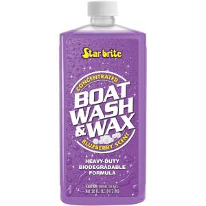 STAR BRITE Boat Wash & Wax – Heavy Duty Concentrate – Clean, Shine & Protect in One Easy Step – 1 Ounce Makes 1 Gallon – Blueberry Scent(Wash & Wax)