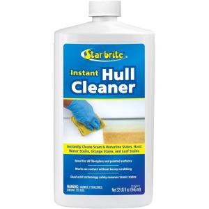 STAR BRITE Instant Hull Cleaner – Easily Remove Stains, Scum Lines & Grime for Boat Hulls, Fiberglass, Plastic & Painted Surfaces – Wipe On, Rinse Off Formula 32 Ounces (081732)(32 Oz Quart)