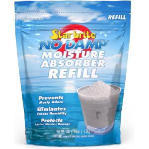 STAR BRITE No Damp Moisture Absorber & Dehumidifier – Simple, Portable, Humidity Control for Boats, RVs, Seasonal Homes & More – Prevent Musty Odor & Moisture Damage(48 Oz Refill)