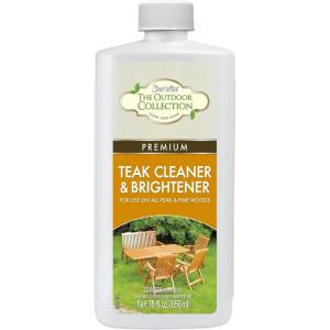 STAR BRITE Outdoor Collection Teak Cleaner & Brightener – One-Step Teak Restorer – Renew, Clean & Brighten Weathered Gray Teak – Prepares Wood for Oiling or Refinishing – 16 OZ (52416)(16 OZ Cleaner)