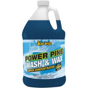 STAR BRITE Power Pine Wash & Wax – Concentrated Marine Grade Formula for Boats, Cars & More – Clean, Shine, UV Protect & Shed Stains in One Step(128 Oz Gallon)