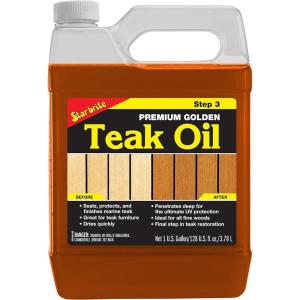 STAR BRITE Premium Golden Teak Oil 16 Oz- Sealer, Preserver, & Finish for Outdoor Teak & Other Fine Woods (085116PW)(128 Oz Gallon)
